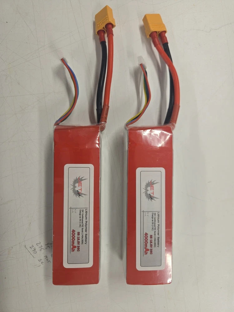 Jeti USA LiPo 5s 18.5 Volt 35C 4000mAh Batteries XT90 Connectors (2 Batteries) Battery