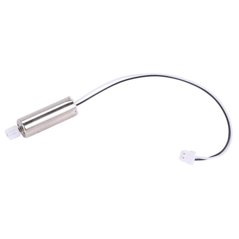 RC quadcopter replacement motor with attached wiring and connector plugs