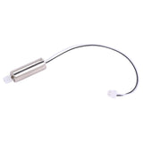 RC quadcopter replacement motor with attached wiring and connector plugs