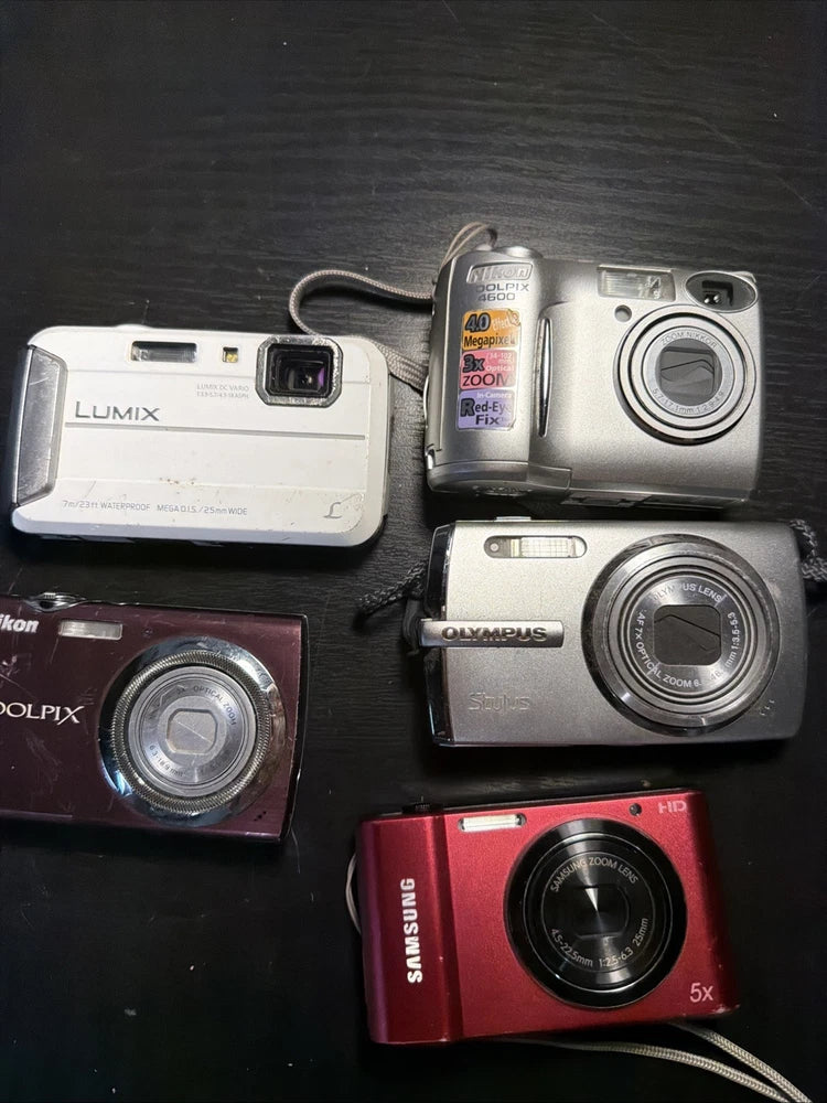 Digital Camera Lot (6) Nikon Coolpix Lumix Olympus Samsung | Parts Repair