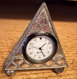 BRIGHTON Silver Tone Model HK010 Triangle Desk Clock 3