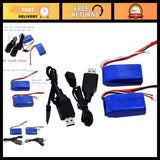 2 Pack 7.4V 1000mAh Li-ion-Po Battery 35C JST Plug for RC Cars & Helicopters Battery