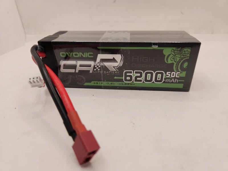 NEW Ovonic 7.4V Lipo Battery 6200 mAh 50C Truggy Boat. 2-Pack Battery