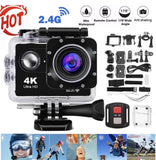 4K Ultra HD Action Camera Waterproof Wi-Fi Remote 170?? Wide Angle 16MP Black USB
