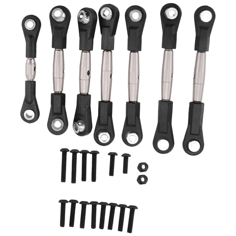 7Pcs Steel Steering Link Rod Linkage  Rod Set for  TT-02B TT02B 1/10 RC Car3712