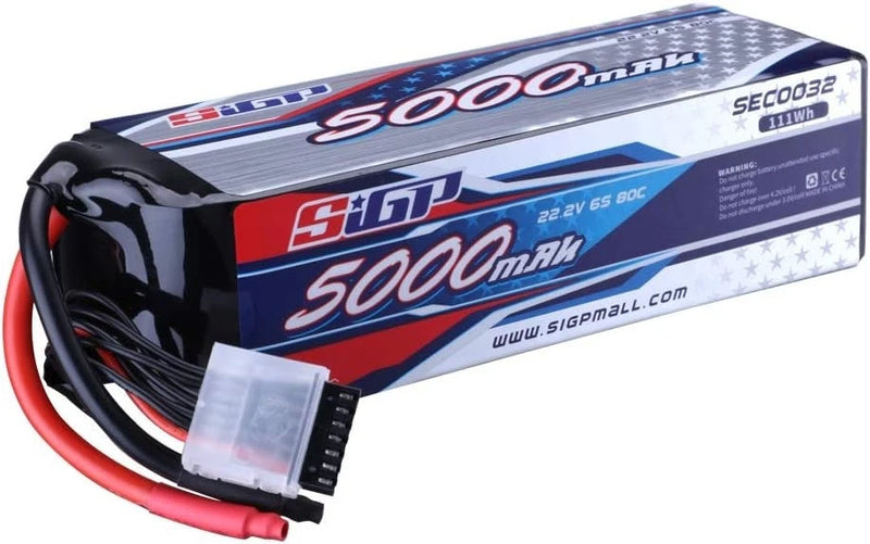 6S Lipo Battery 5000mAh 22.2V 80C Soft Pack for RC Helicopter Airplane FPV Drone Battery