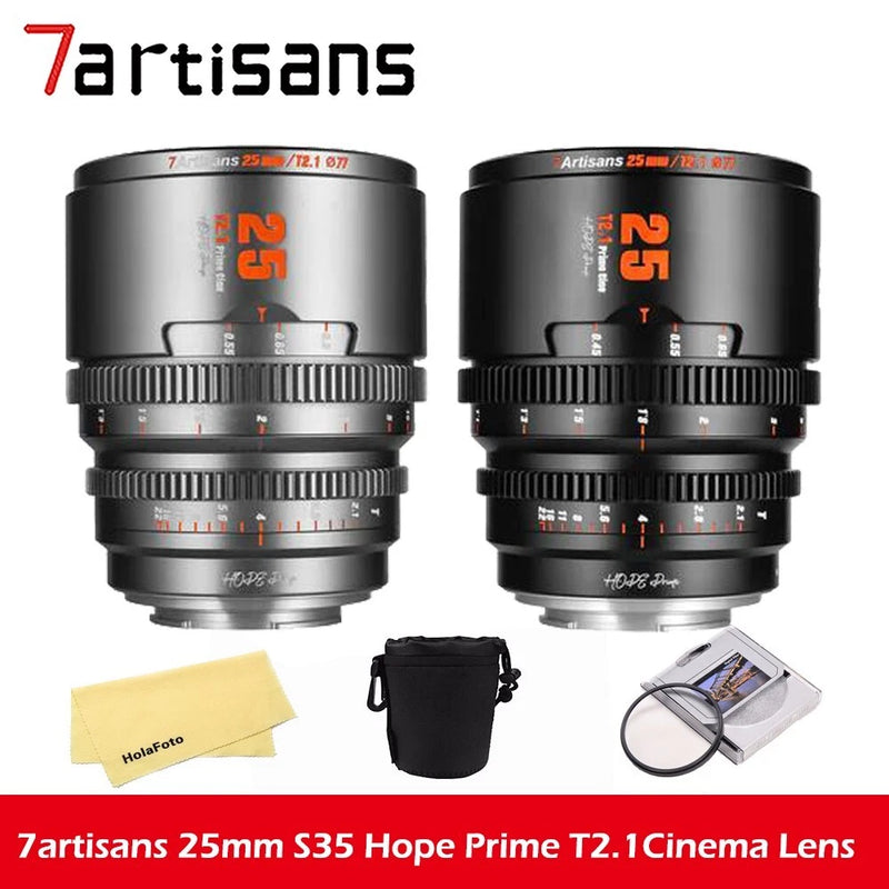 7artisans 25mm S35 Hope Prime T2.1 Cinema Tit Lens for Fujifilm X Mount Camera