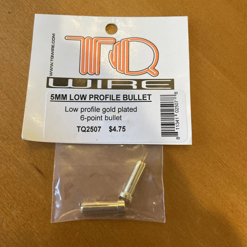 TQ Wire 2507 5mm "Low Profile" Male Bullet Connector (Gold) (2) Battery