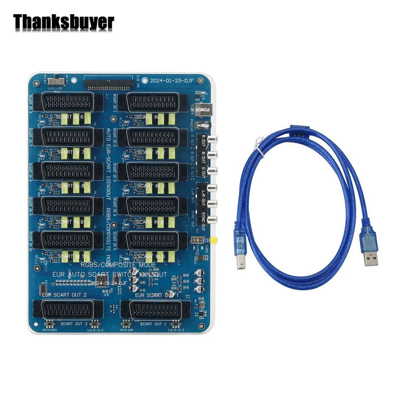 New EUR SCART Auto 10 In 3 Out Distributor Converter Auto Divider Convert Boards
