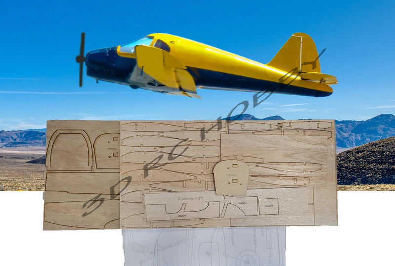Culver V 51" Wingspan RC Airplane Kit Laser Cut Wood Short Kit + Printed Plans