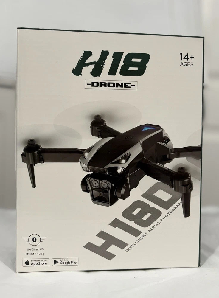 H18 Drone model box with quadcopter image and 14+ age label