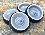 Resin 22 In. Modern Sombrero Style Wheels, W/One In. Whitewalls,1/24 1/25 Scale