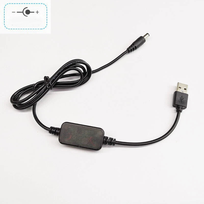 USB A Male 5V boost 9V 12V 3.5 4.0 5.5mm Plug Connector Step-Up Power Cord Cable
