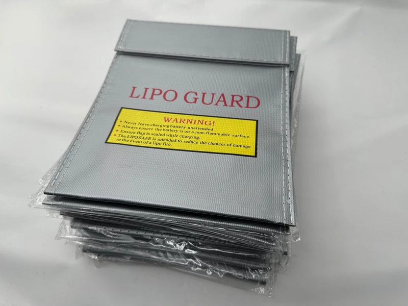 Fire Resistant LiPo Battery Storage Bag, 7" wide x 8.75" high.  Quantity 18
