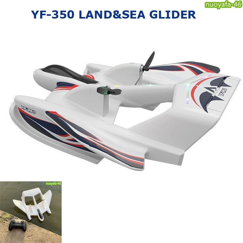 US 2.4G 2CH Sea&Air RC Airplane Remote Control Aircraft LED FixedWing Glider RTF