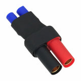 RC battery adapter, XT150 female to EC3 female, black housing with red connector end