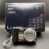 Panasonic Lumix DMC-ZS1 10.1MP Camera 12x Zoom Box Battery Charger SD Card WORKS