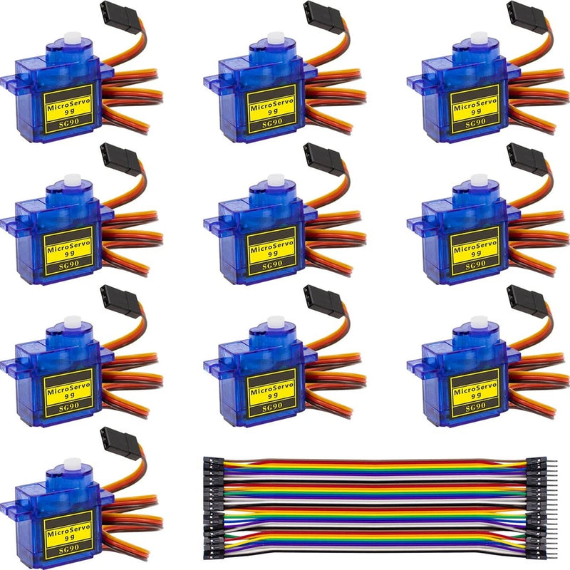 10 Pack SG90 9g Micro Servo Motors for RC Robot Arduino Helicopter Blue Set