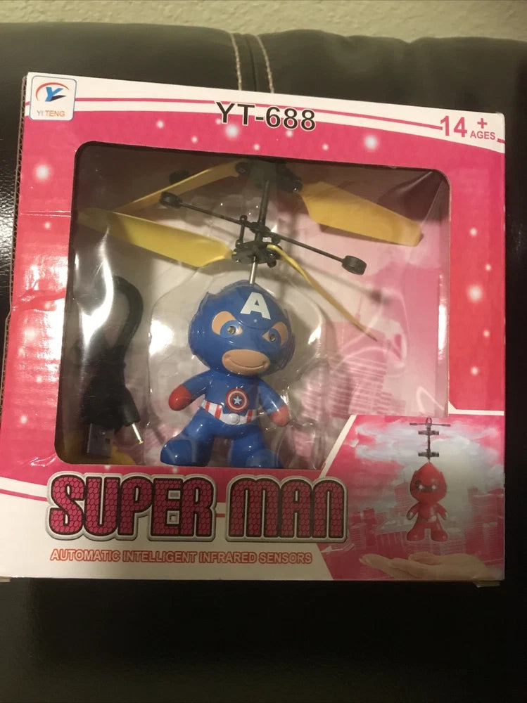 Kids Superman flying mini drone in retail box, YT-688, blue figure