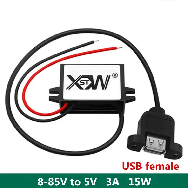 8-85V to 5V 3A 15W converter With mounting holes car phone USB charger