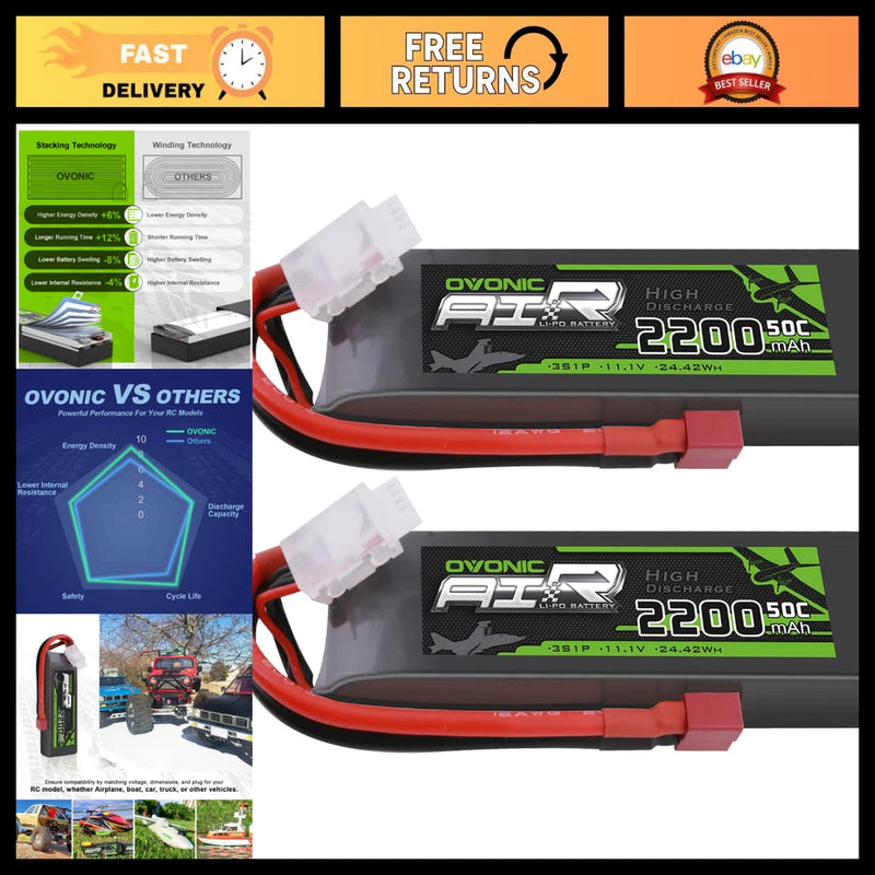 High-Performance 3S Lipo Battery 50C 2200mAh 11.1V for RC Airplane Quadcopter Dr Battery