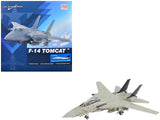 1/72 F-14A Tomcat fighter aircraft model, gray jet with twin tails and landing gear