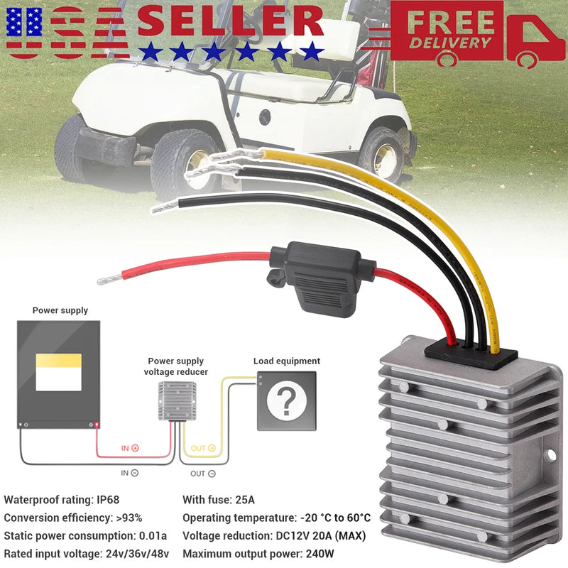 Waterproof DC 48V 36V to 12V 20A 240W Step Down DC to DC Voltage Regulator