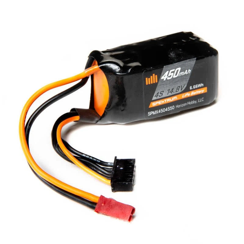 SPMX4504S50 4S LIPO 14.8V 450MAH 50C BATTERY: JST Battery