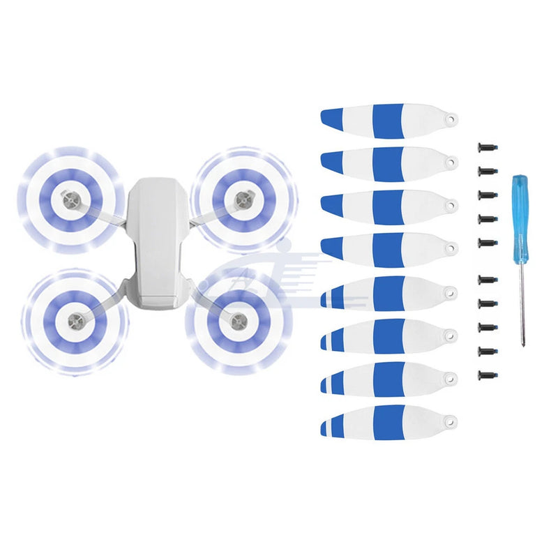 8pcs Low Noise Propellers Blades Props Set White & Blue For DJI Mini 2 SE Drone