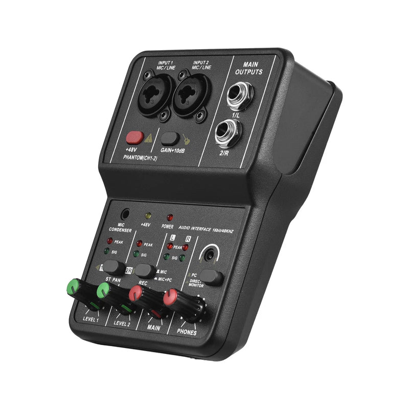 Professional USB Audio Interface Sound Card 2-Channel +48V Phantom Power O1N0