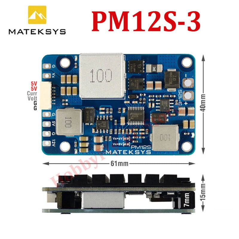 MATEK PM12S-3 Power Module 3-12S LIPO 5V 9V VX BEC with HeatSink for RC FPV