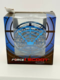 Hands-free drone in retail box with blue circular prop guard
