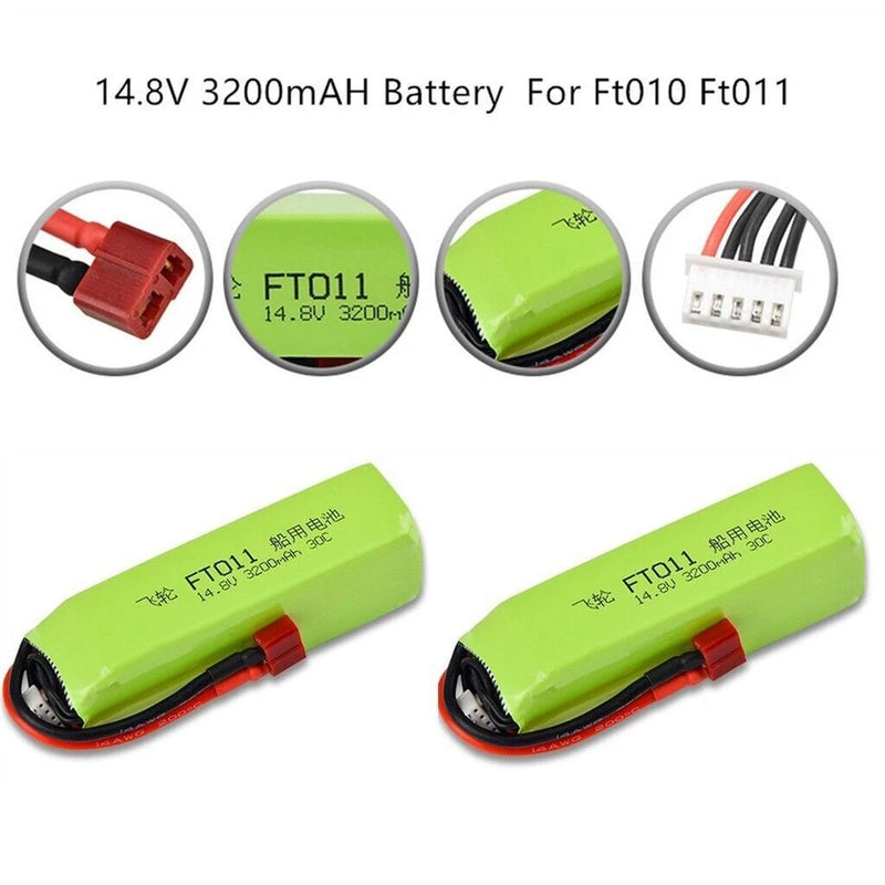 2PCS Upgrade Boat 14.8V 3200mAH 30C Battery Part For Feilun FT010 Ft011 RC Boat Battery