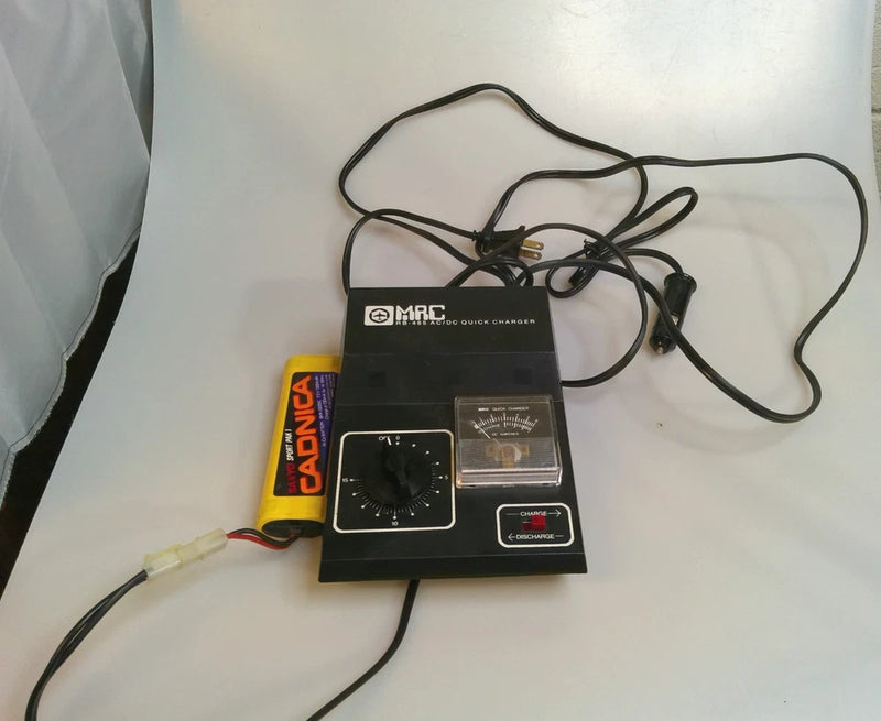 Vintage MRC RB-465 RC NiCd Battery Quick Charger + Sanyo Pack Battery