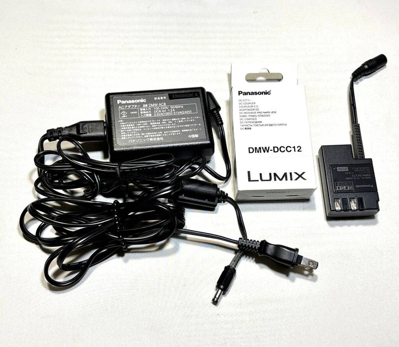 Panasonic DMW-DCC12 DMW-AC8 Lumix Camera Power Adapter & Coupler Set, Tested