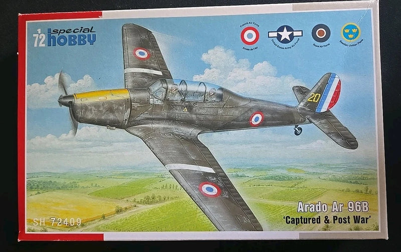 1/72 Arado Ar 96B aircraft model kit box art, sealed kit packaging