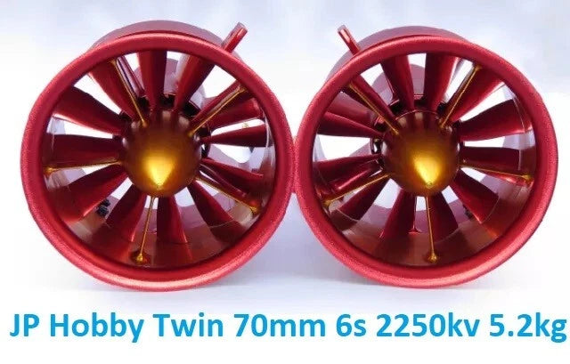 JP Hobby Full Metal Twin 70mm 12 Blade EDF Fan Unit 4S 6S For RC Jets F-14 SU-35