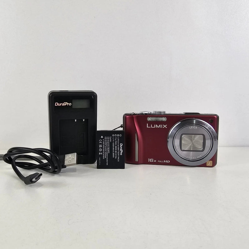 Panasonic Lumix DMC-TZ20 14.1MP Digital Camera Red Tested