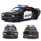 1:36 Challenger SRT Demon Police Car Model Alloy Diecast Toy Cars Metal Vehicle