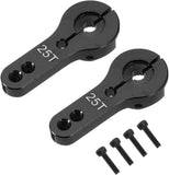 Aluminum Alloy 25T Steering Servo Arm Horn Black for DIY RC Car/Boat/Airplane Bo