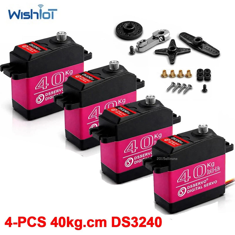 4pcs DS3240 40KG Digital RC Servo Motor Full Metal Gear for 1/8 1/10 Baja RC Car