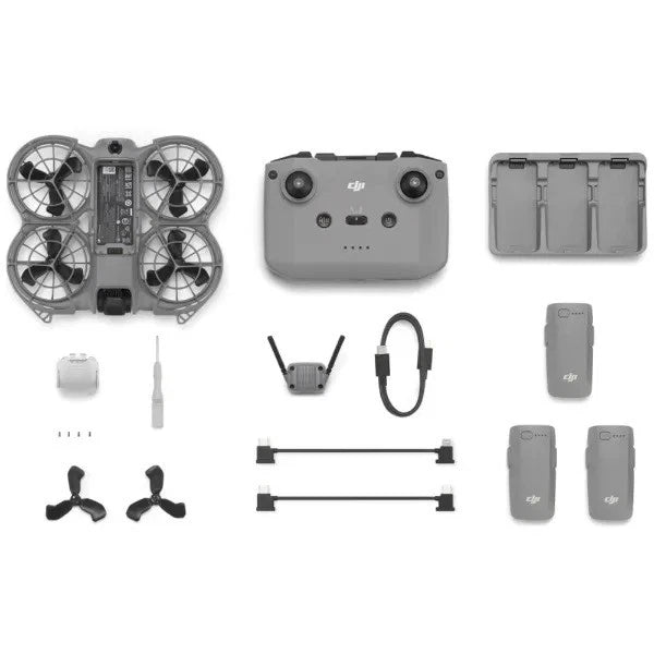 DJI Neo 2 Fly More Combo drone controller, propellers, batteries, and accessories kit