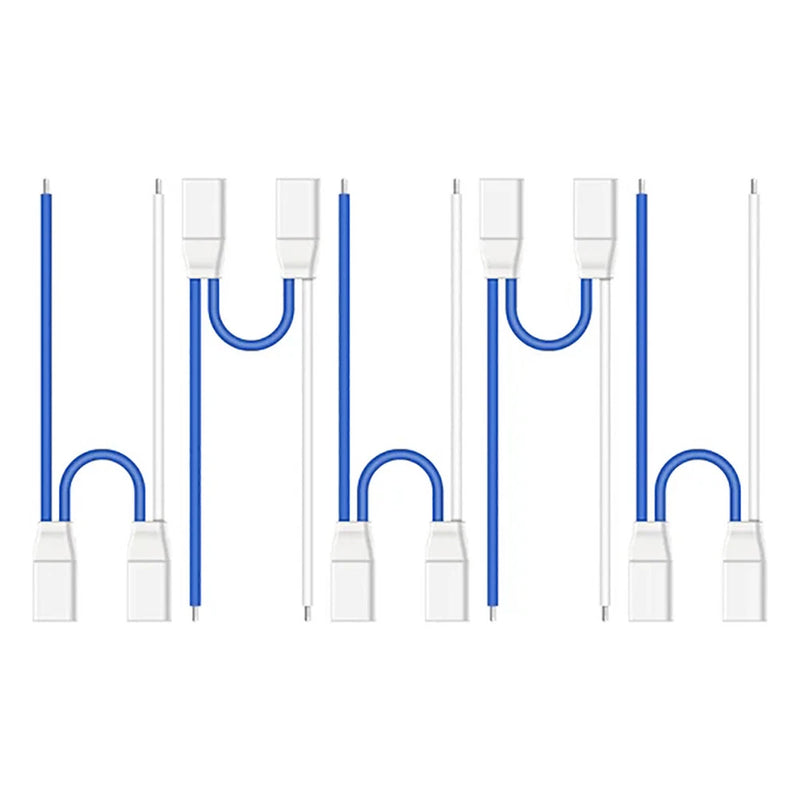 RC FPV battery cable set with white connectors and blue wiring (5-pack)