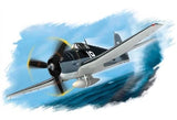 1/72 scale plastic model kit of a black and gray Grumman F6F-3 Hellcat fighter