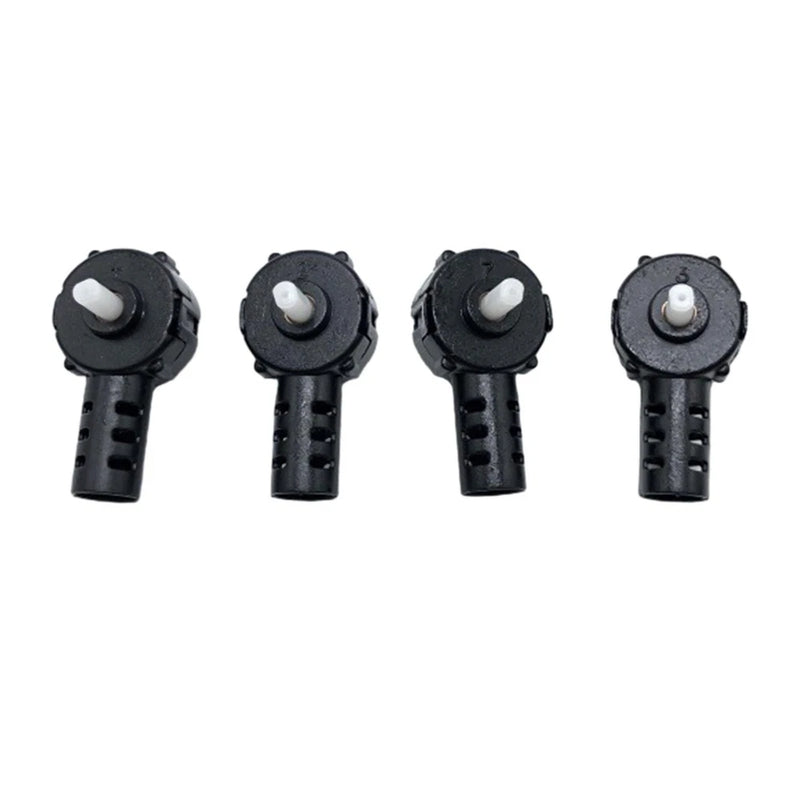 Set of four black RC drone control sticks with round textured thumb caps