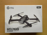 Holy Stone HS260 quadcopter drone box, dark gray drone with four propellers, 14+ 2.4GHz
