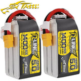 2X Tattu R-Line Version 5.0 1400mAh 150C 22.2V 6S Lipo Battery XT60 Plug For FPV