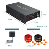 12V Pure Sine Wave Inverter 4000W 110V 120V Power Converter RV Car Remote Switch