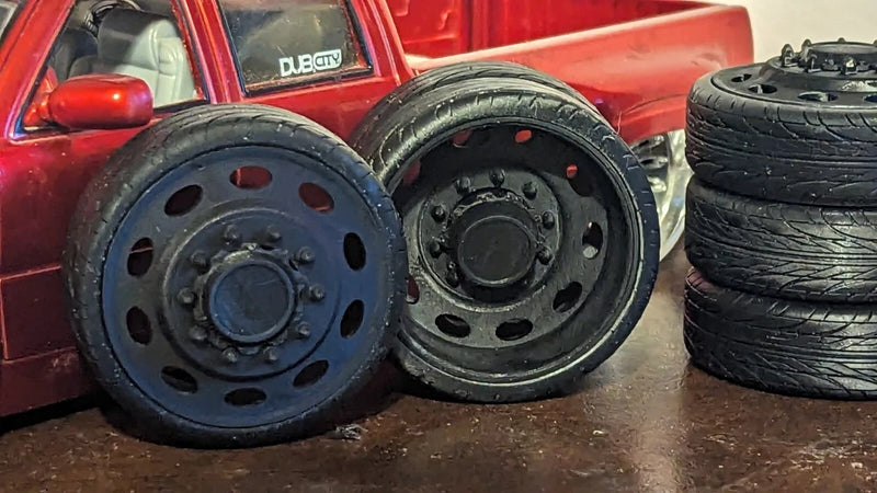 1/18 scale 3d printed dually wheels