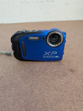 Fujifilm Finepix XP75 16MP Waterproof HD Digital Camera Blue Tested Functional